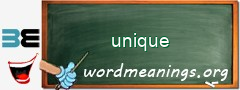 WordMeaning blackboard for unique